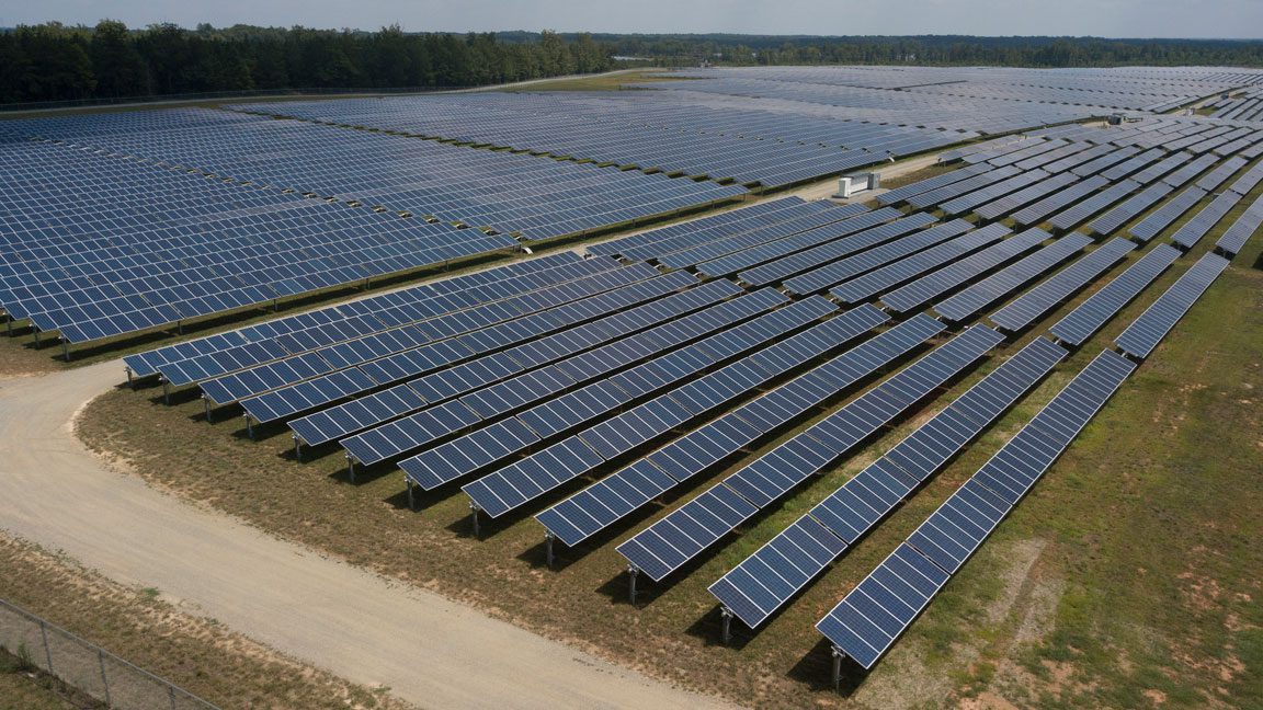 Solar Panels In A Field